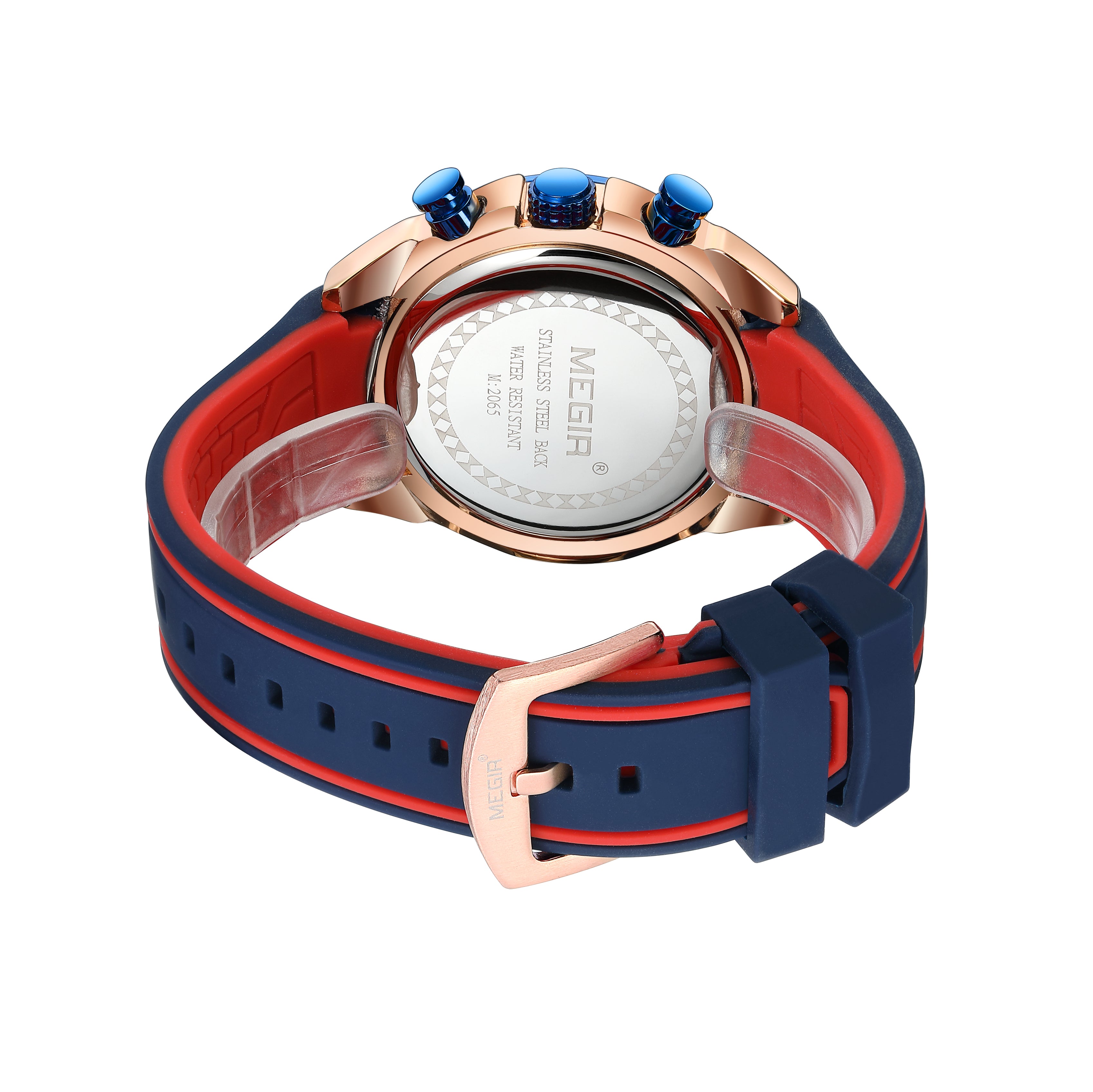 MEGIR Fashion Men's Watches Silicone Military Sport Watch Waterproof Date Chronograph Clock Wrist Watch Relogio Masculino 2065-5