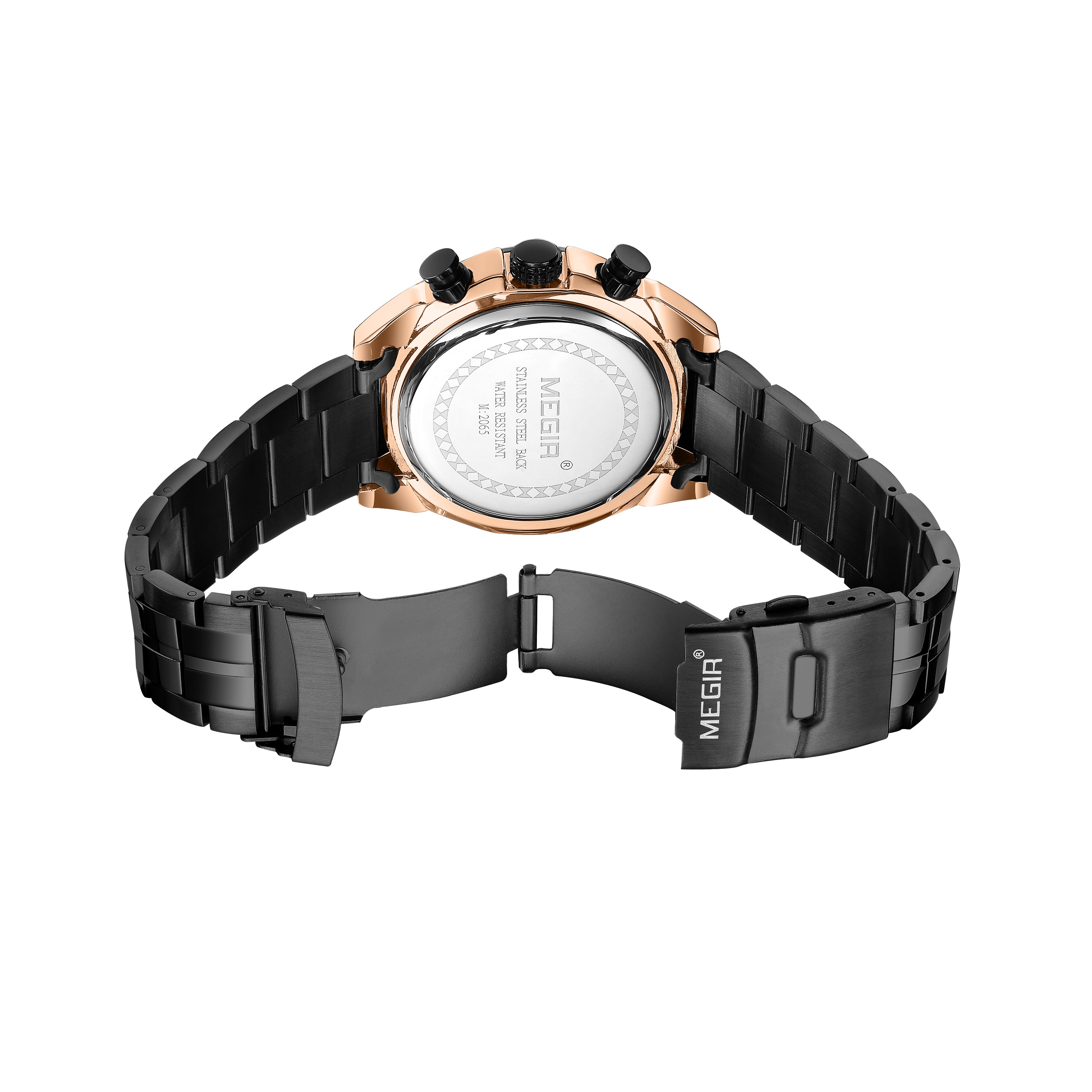 MEGIR Fashion Men Watches Luxury Business Watch for Men Stainless Steel Quartz Wrist Watch Calendar Date Clock Reloj Hombre 2065-10