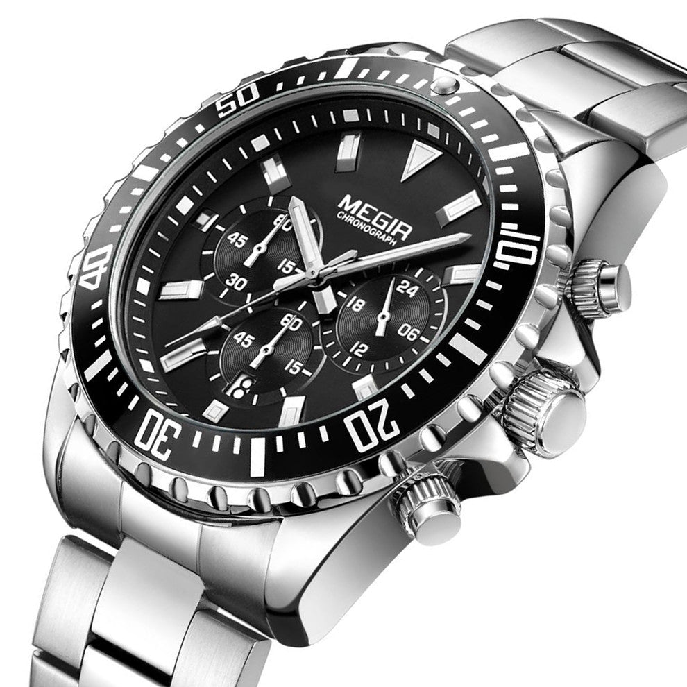MEGIR Original Luxury Business Quartz Watch Men Brand Stainless Steel Chronograph Military WristWatch Clock Relogio Masculino-9