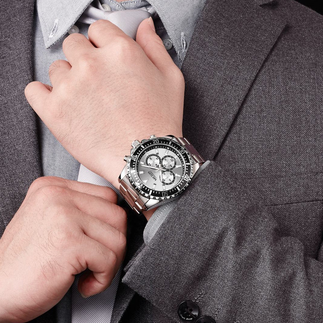 MEGIR Original Luxury Business Quartz Watch Men Brand Stainless Steel Chronograph Military WristWatch Clock Relogio Masculino-1