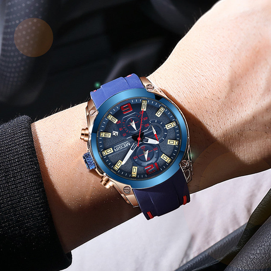 MEGIR Sport Watch Silicone Strap Chronograph Men Quartz Military Watch Waterproof Wrist Watches Relogio Masculino Man Clock-4