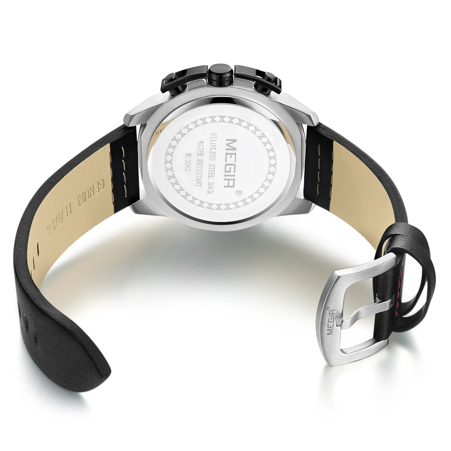 MEGIR Luxury Men's Watch Top Brand Fashion Sports Military Watches for Men Waterproof Quartz Wristwatch Leather Clock Man 2062-8