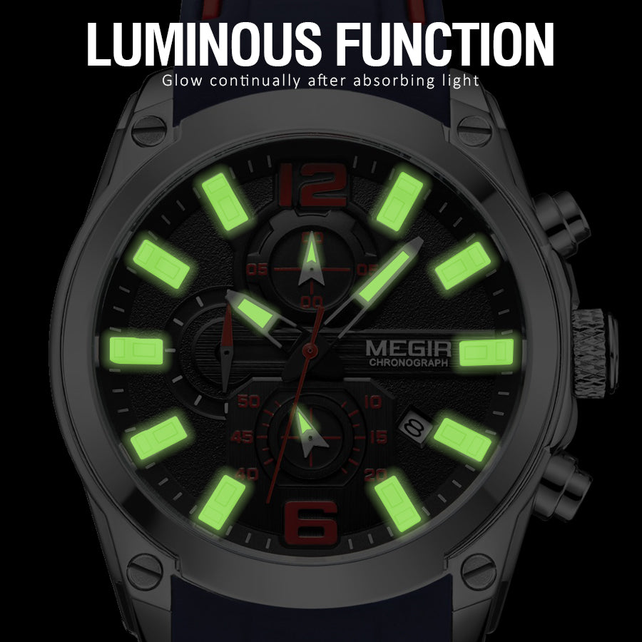 MEGIR Sport Watch Silicone Strap Chronograph Men Quartz Military Watch Waterproof Wrist Watches Relogio Masculino Man Clock-7