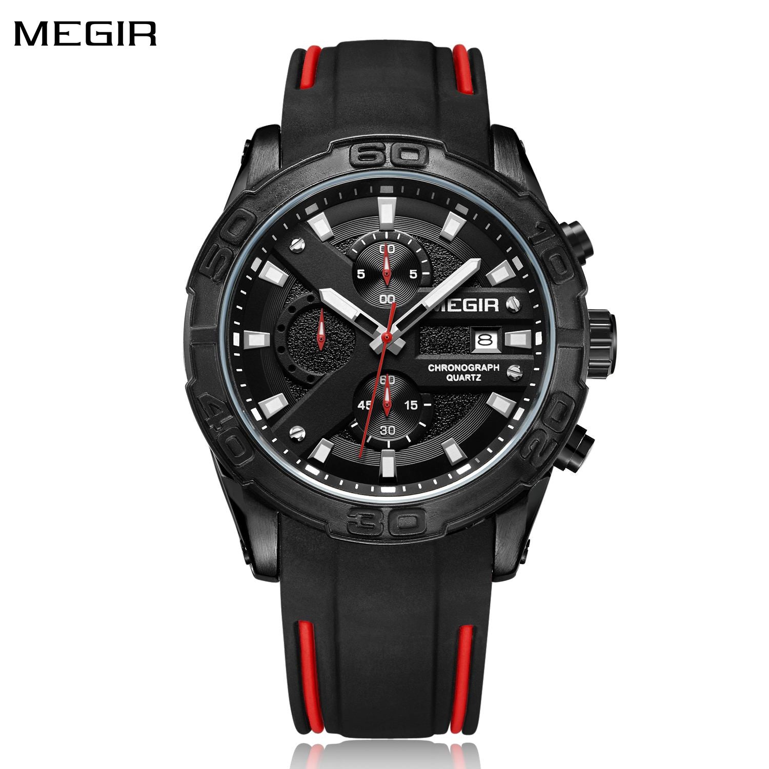 MEGIR Fashion Sport Watches for Men Top Brand Military Quartz Wristwatch Calendar Male Clock Chronograph Montre Homme 2055-0