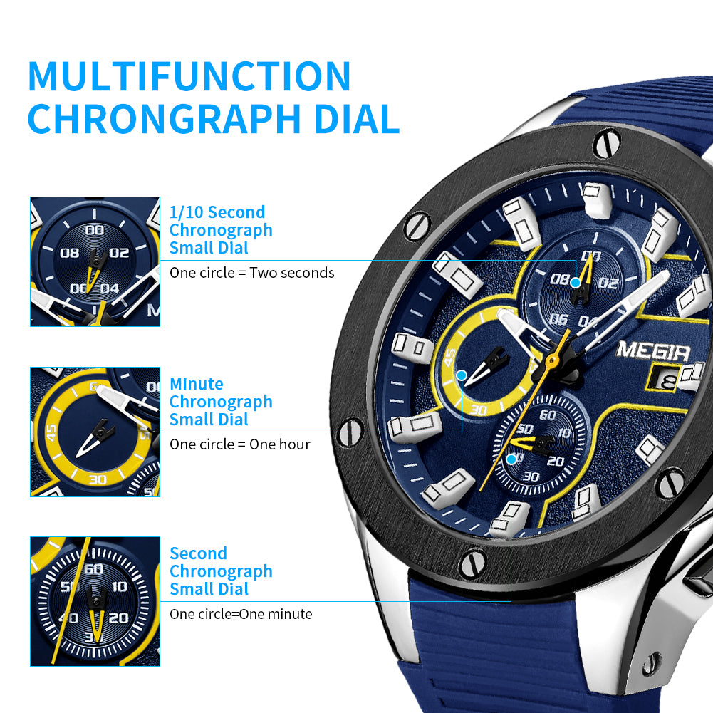 MEGIR Men Sport Military Watch Luxury Luminous Chronograph Quartz Watches Clock Calendar Waterproof Wristwatch Relogio Masculino-11