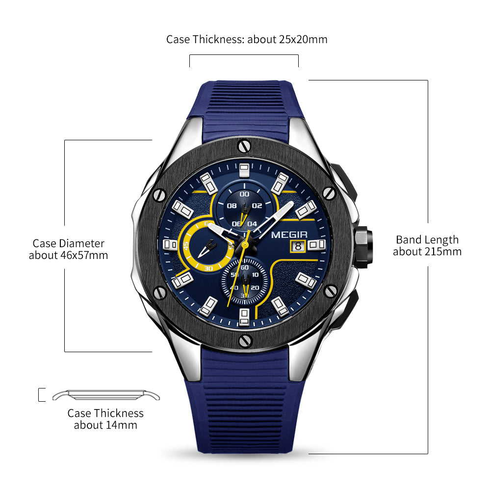 MEGIR Men Sport Military Watch Luxury Luminous Chronograph Quartz Watches Clock Calendar Waterproof Wristwatch Relogio Masculino-13