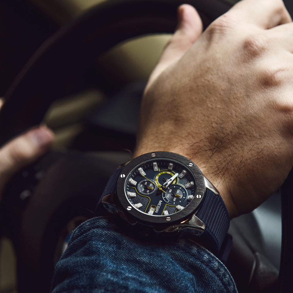 MEGIR Men Sport Military Watch Luxury Luminous Chronograph Quartz Watches Clock Calendar Waterproof Wristwatch Relogio Masculino-2