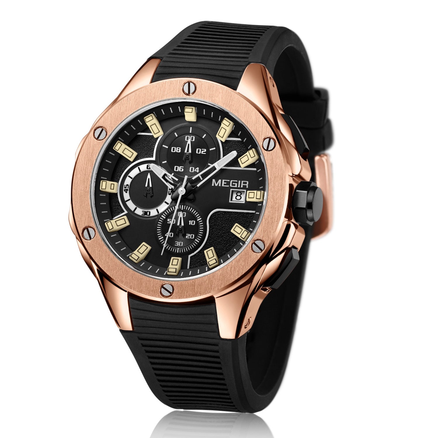 MEGIR Men Sport Military Watch Luxury Luminous Chronograph Quartz Watches Clock Calendar Waterproof Wristwatch Relogio Masculino-8
