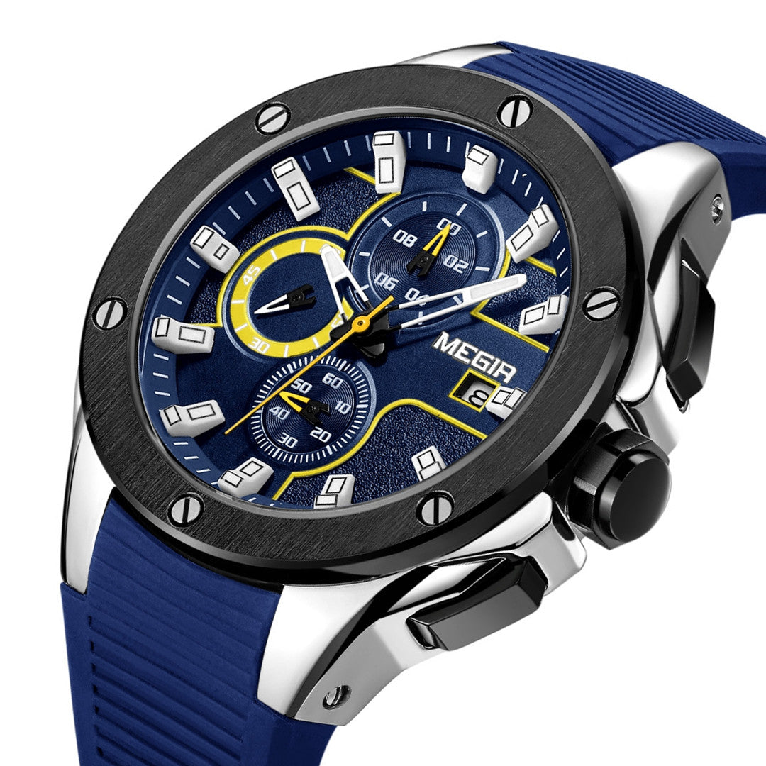 MEGIR Men Sport Military Watch Luxury Luminous Chronograph Quartz Watches Clock Calendar Waterproof Wristwatch Relogio Masculino-6