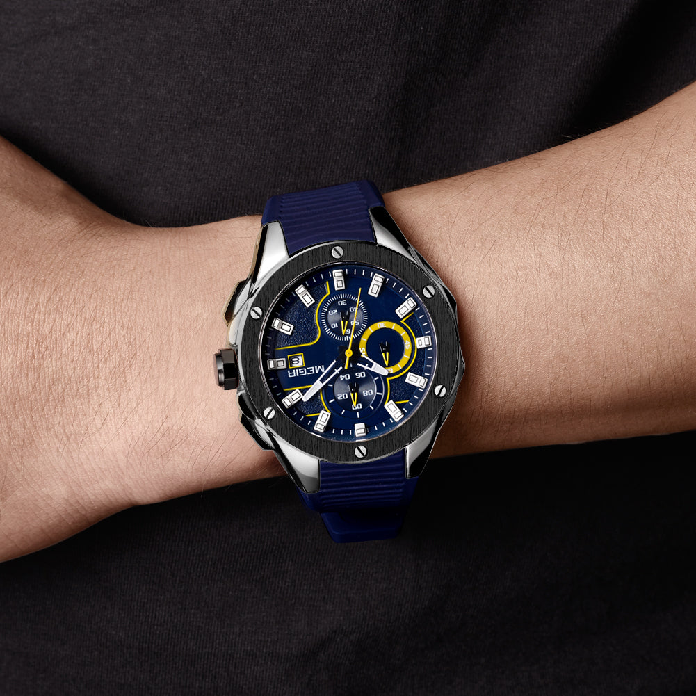 MEGIR Men Sport Military Watch Luxury Luminous Chronograph Quartz Watches Clock Calendar Waterproof Wristwatch Relogio Masculino-1