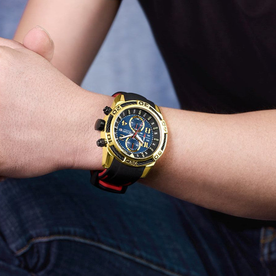 MEGIR Fashion Sports Watches for Mens Luxury Quartz Casual Wristwatch Relogio Masculino Man Chronograph Silicone Strap Clock-2
