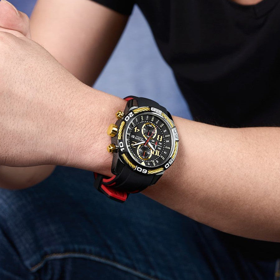 MEGIR Fashion Sports Watches for Mens Luxury Quartz Casual Wristwatch Relogio Masculino Man Chronograph Silicone Strap Clock-1