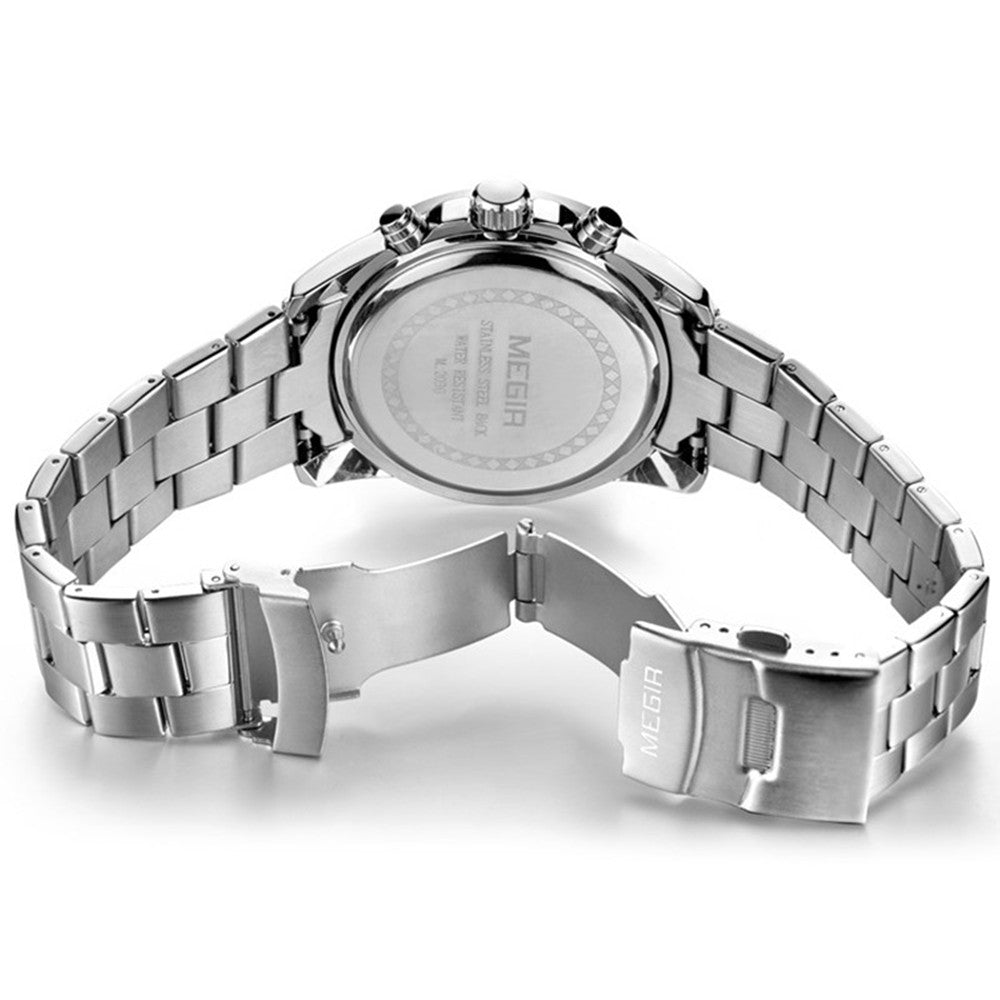 MEGIR Men's Business Quartz Watches Top Luxury Brand Casual Wristwatch Waterproof Date Clock Stainless Steel Man Chronograph-12