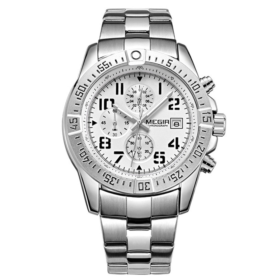 MEGIR Men's Business Quartz Watches Top Luxury Brand Casual Wristwatch Waterproof Date Clock Stainless Steel Man Chronograph-10