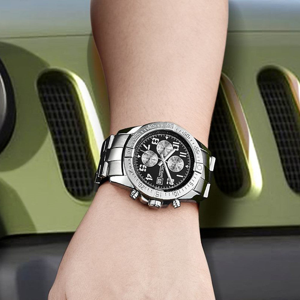 MEGIR Men's Business Quartz Watches Top Luxury Brand Casual Wristwatch Waterproof Date Clock Stainless Steel Man Chronograph-2