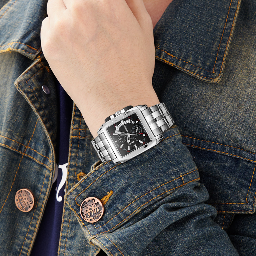 MEGIR Original Luxury Men Watch Stainless Steel Mens Quartz Wrist Watches Business Big Dial Wristwatches Relogio Masculino 2018-1