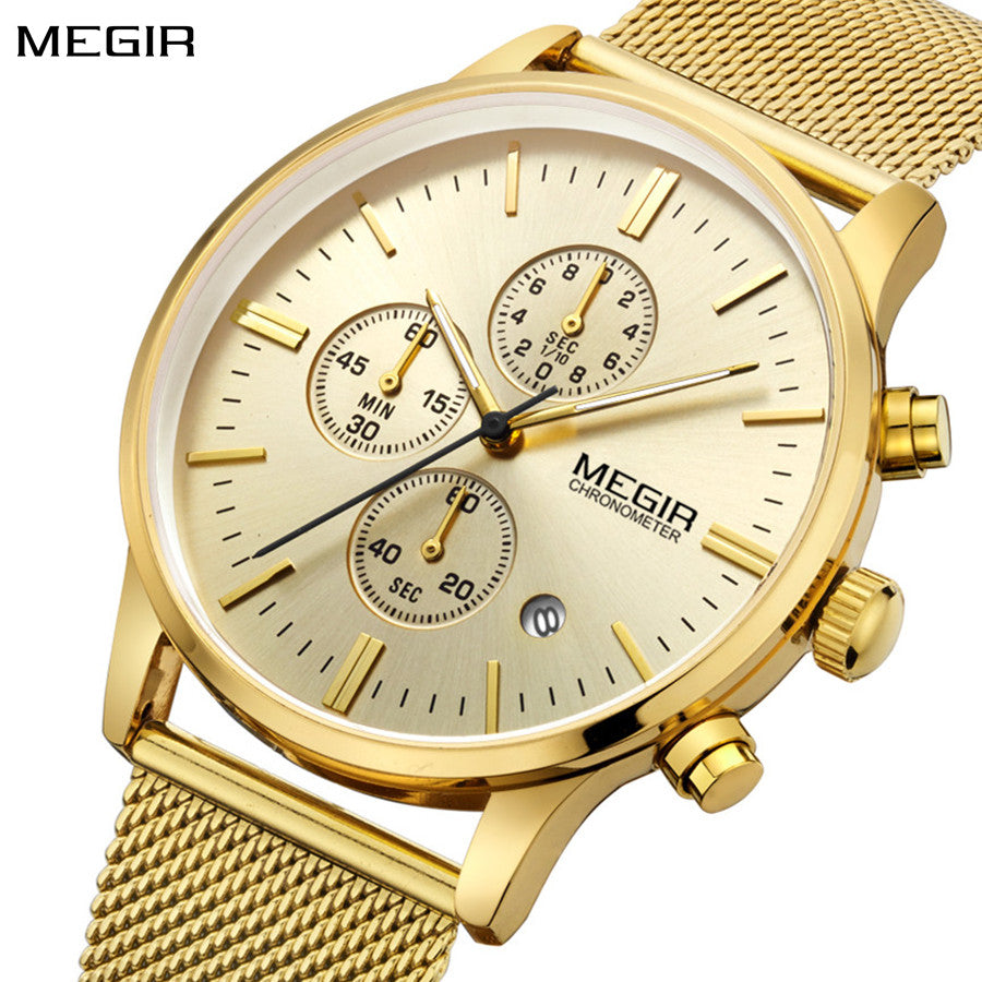 MEGIR Men's Quartz Watch Top Brand Luxury Wristwatch Waterproof Business Clock Date Wrist Watch Chronograph reloj hombre 2011-0