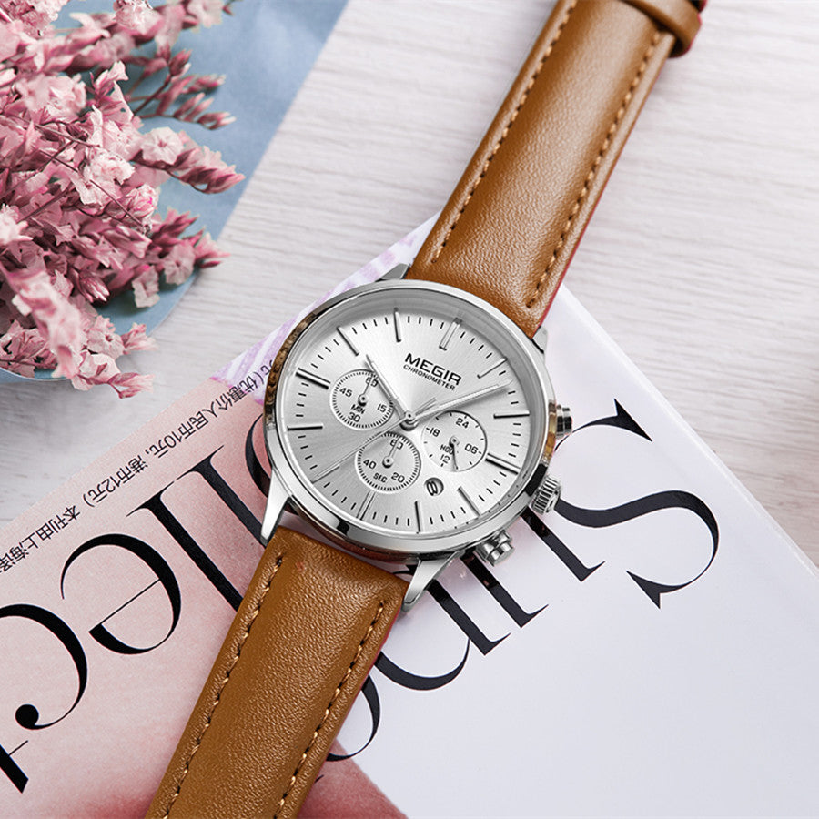 MEGIR Women Casual Watches Leather Strap Ladies Wristwatches Top Brand Luxury Fashion Female Dress Clock Relogio Feminino 2011L-2