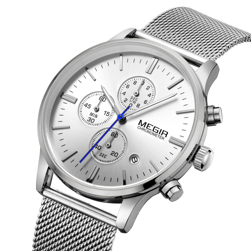 MEGIR Men's Quartz Watch Top Brand Luxury Wristwatch Waterproof Business Clock Date Wrist Watch Chronograph reloj hombre 2011-7