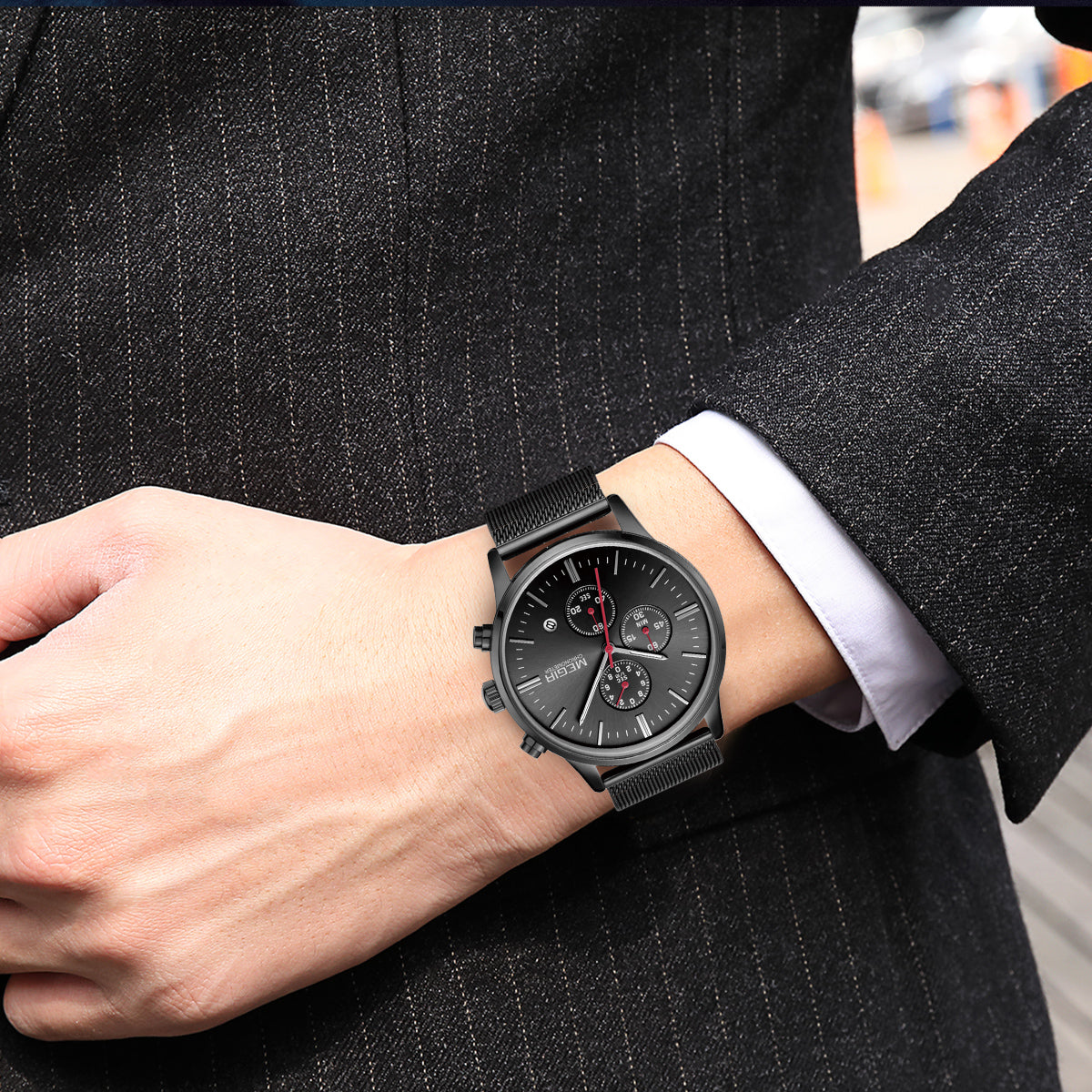 MEGIR Men's Quartz Watch Top Brand Luxury Wristwatch Waterproof Business Clock Date Wrist Watch Chronograph reloj hombre 2011-3