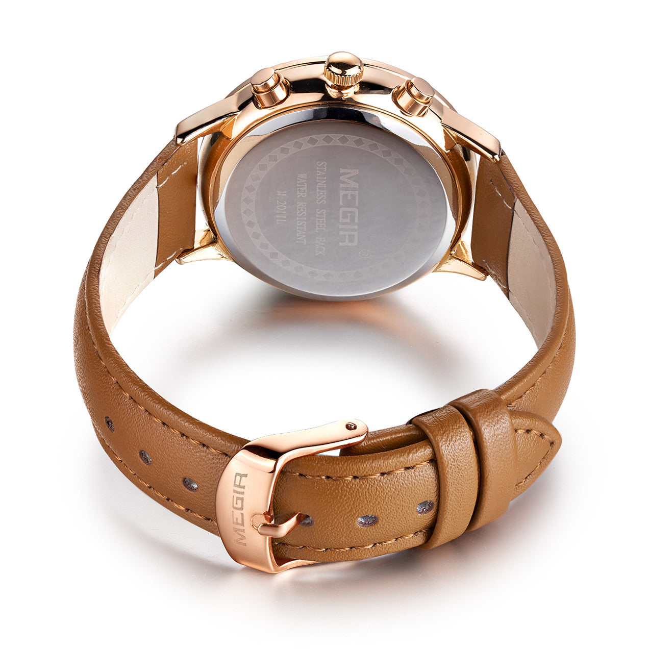 MEGIR Women Casual Watches Leather Strap Ladies Wristwatches Top Brand Luxury Fashion Female Dress Clock Relogio Feminino 2011L-7