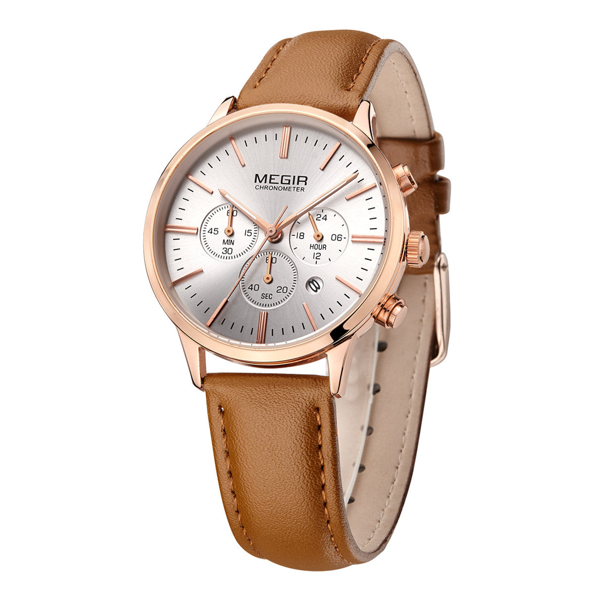 MEGIR Women Casual Watches Leather Strap Ladies Wristwatches Top Brand Luxury Fashion Female Dress Clock Relogio Feminino 2011L-5