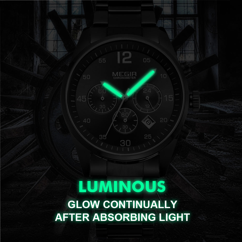 MEGIR Fashion Men Watches Luxury Stainless Steel Business Wristwatch Waterproof Date Quartz Man Clock Relogio Masculino-8