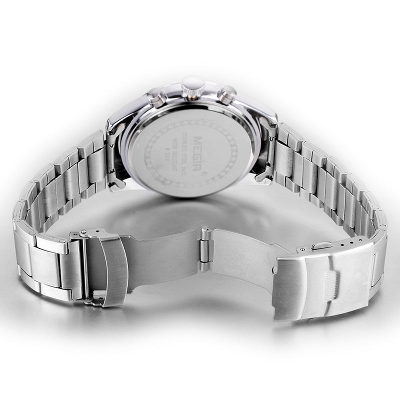 MEGIR Fashion Men Watches Luxury Stainless Steel Business Wristwatch Waterproof Date Quartz Man Clock Relogio Masculino-13
