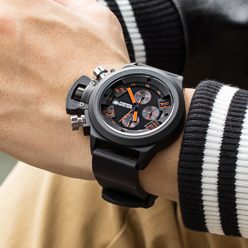 MEGIR Men Watches Luxury Fashion Sport Military Chronograph Luminous Date Quartz Wristwatch Clock Big Dial Relogio Masculino-3