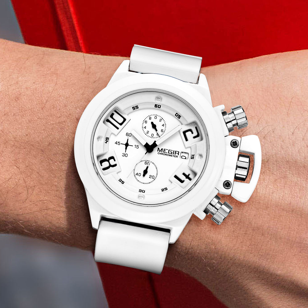 MEGIR Men Watches Luxury Fashion Sport Military Chronograph Luminous Date Quartz Wristwatch Clock Big Dial Relogio Masculino-2