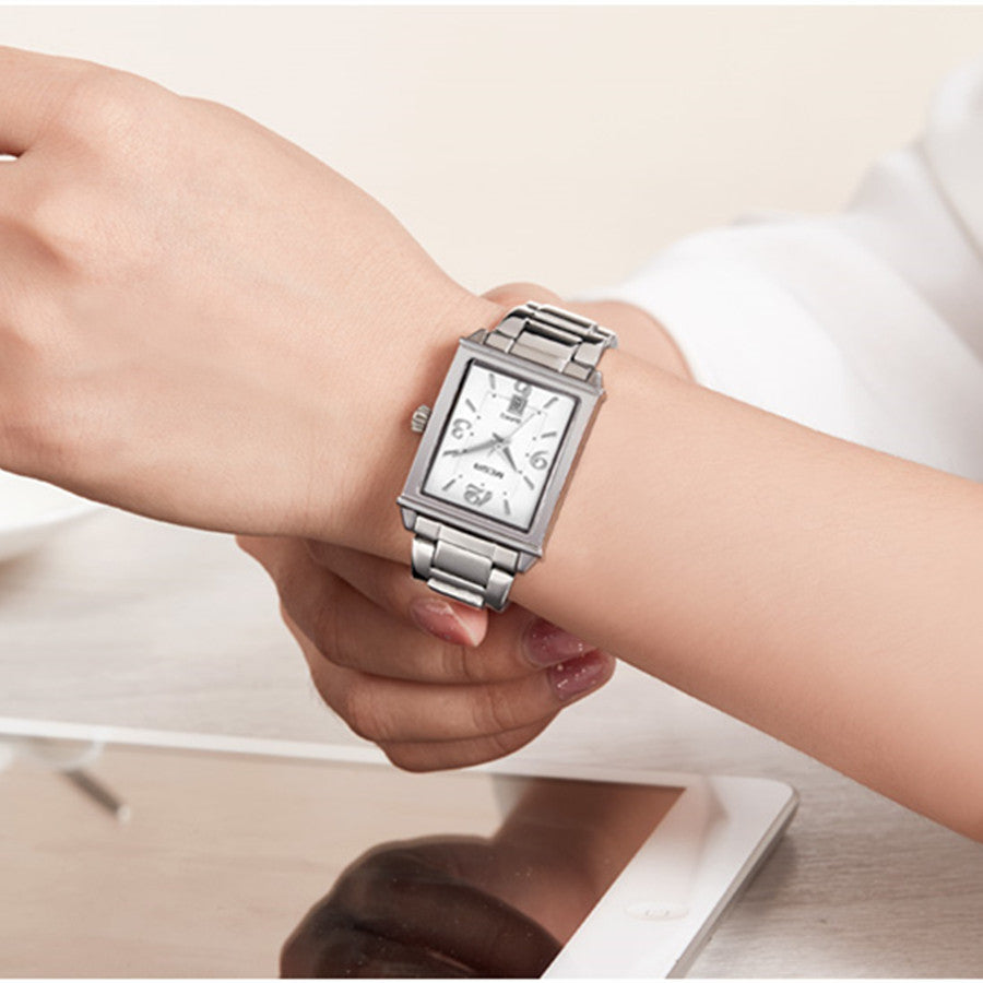 MEGIR White Women's Watches Top Brand Luxury Waterproof Woman Watch Bracelet Fashion Stainless Steel Band Wrist Watch for Women-2