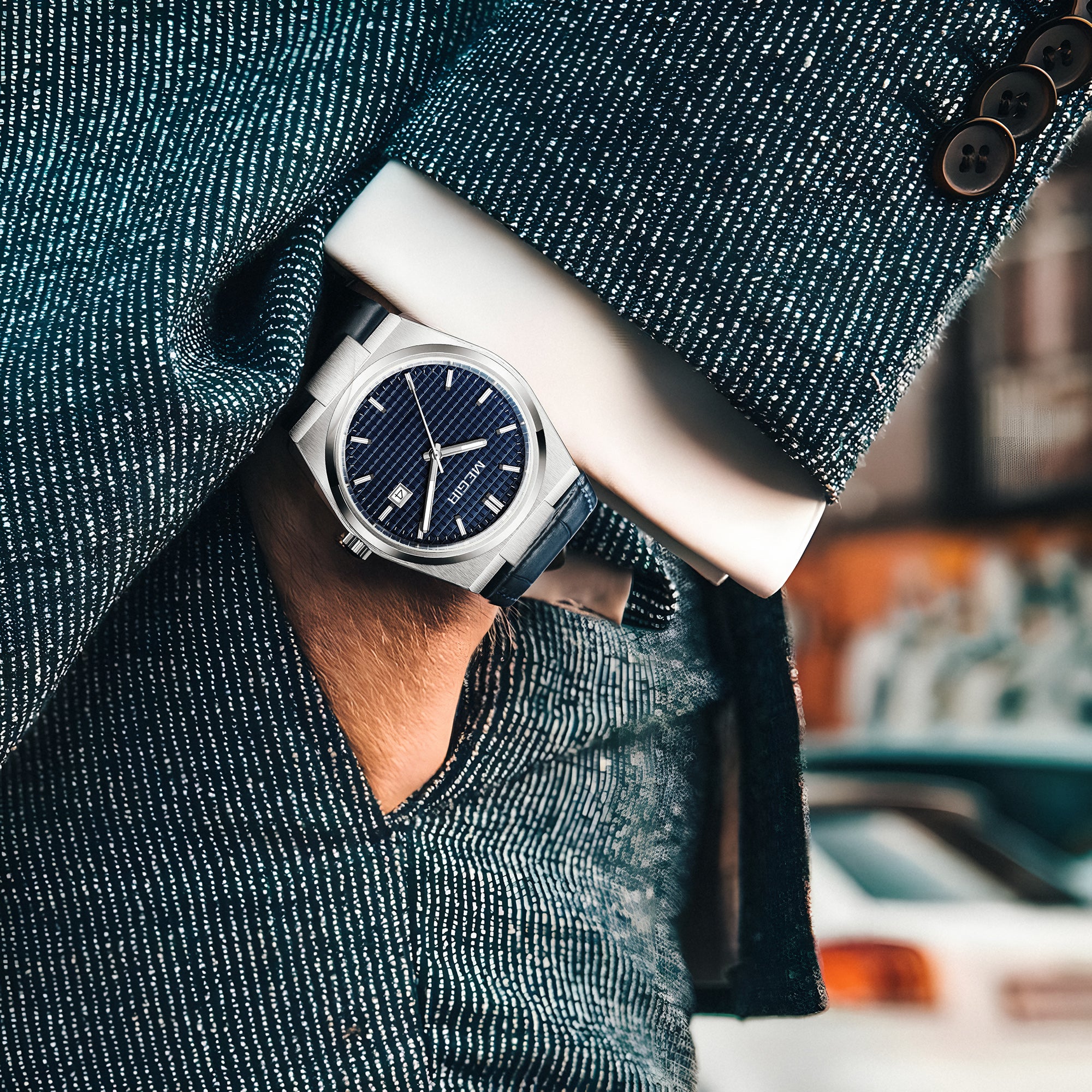 MEGIR Watches for Men Fashion Business Men's Wrist Watch Waterproof Leather Quartz Sport Wristwatch Date Clock Reloj Hombre-1