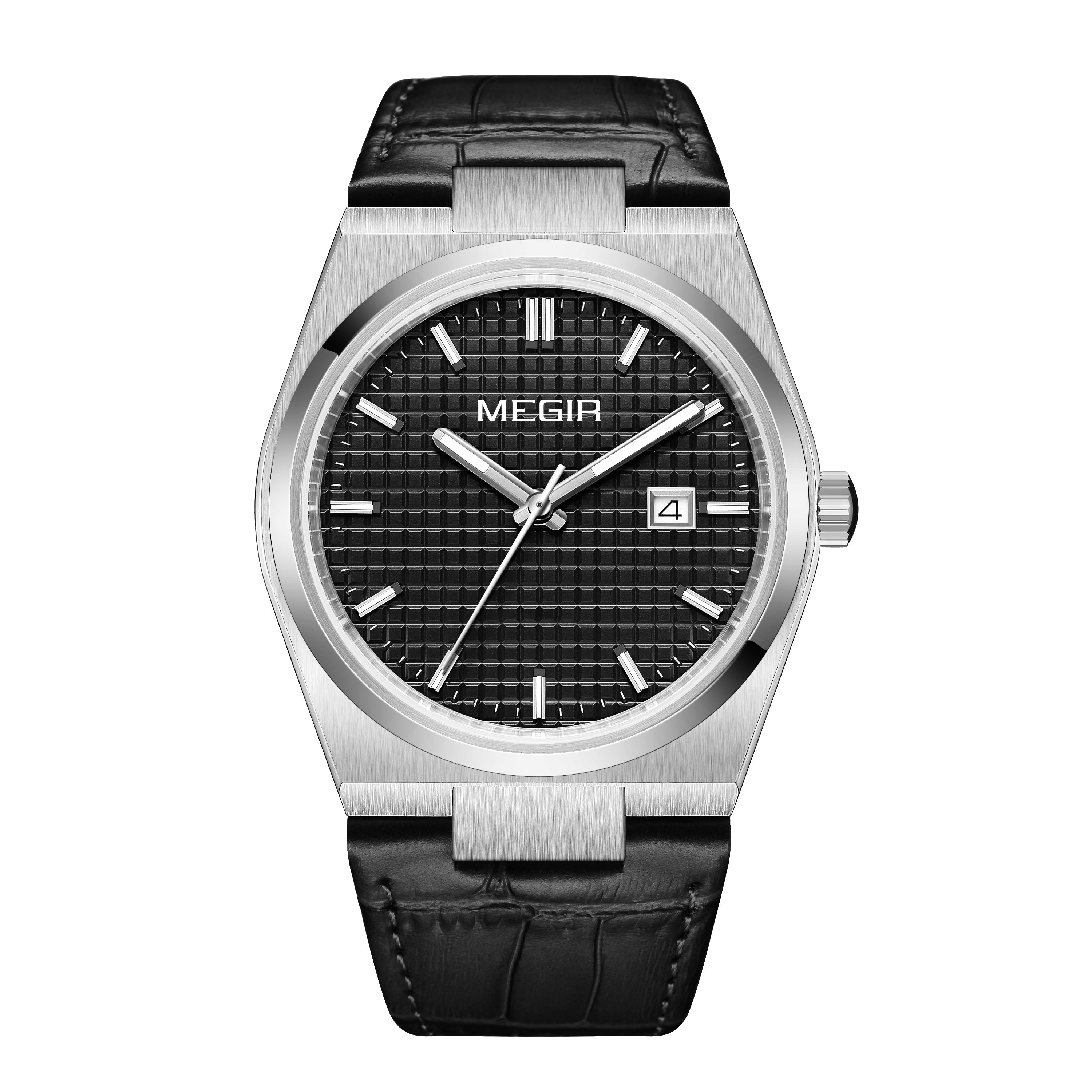 MEGIR Watches for Men Fashion Business Men's Wrist Watch Waterproof Leather Quartz Sport Wristwatch Date Clock Reloj Hombre-5