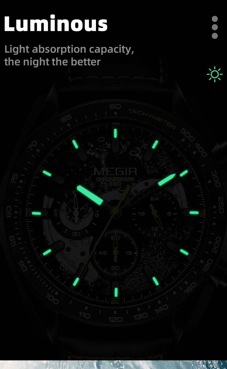 MEGIR Luxury Men's Business Casual Watches Leather Waterproof Quartz Chronograph Male Clock Wristwatch Relogio Masculino-11