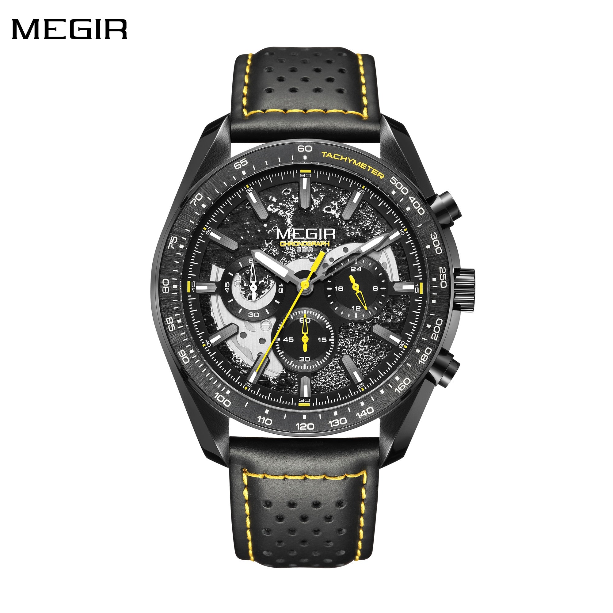 MEGIR Luxury Men's Business Casual Watches Leather Waterproof Quartz Chronograph Male Clock Wristwatch Relogio Masculino-0