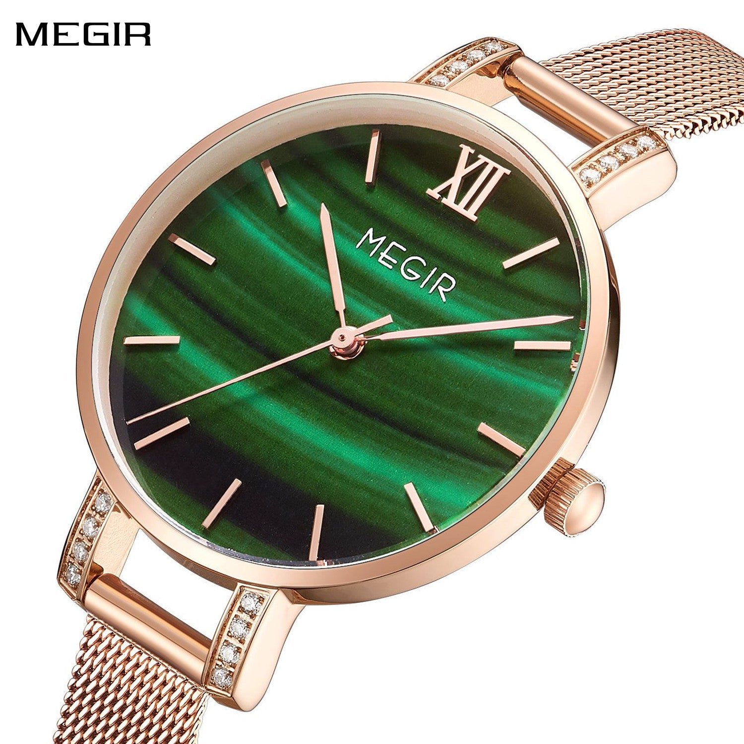 MEGIR Fashion Quartz Women Bracelet Watches Luxury Casual Ladies Dress Clock Female Steel Mesh Band Wristwatch Relogio Feminino-0