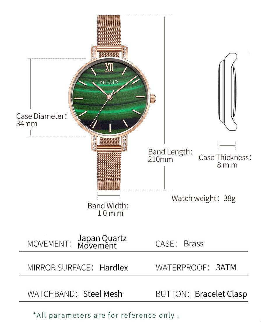 MEGIR Fashion Quartz Women Bracelet Watches Luxury Casual Ladies Dress Clock Female Steel Mesh Band Wristwatch Relogio Feminino-10