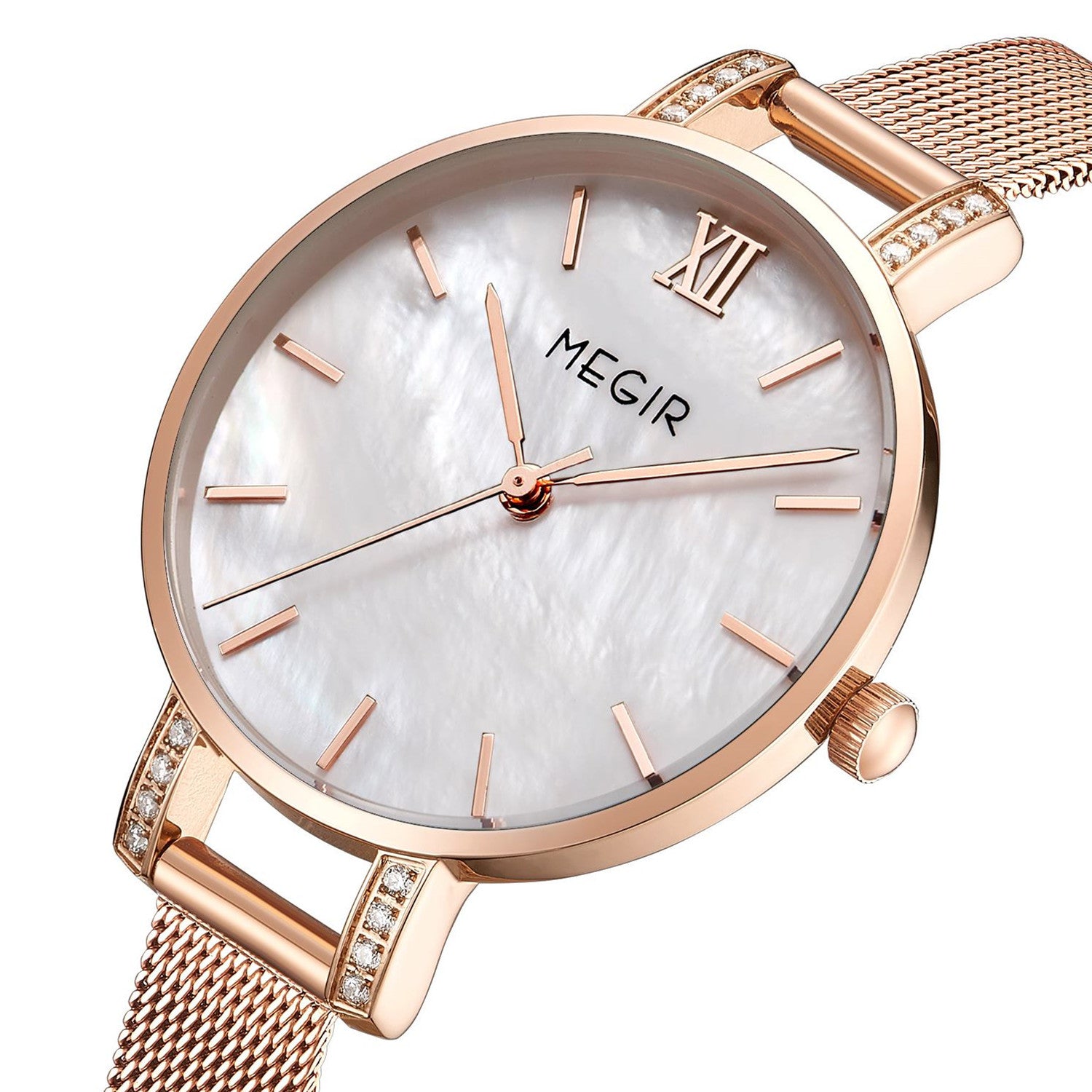 MEGIR Fashion Quartz Women Bracelet Watches Luxury Casual Ladies Dress Clock Female Steel Mesh Band Wristwatch Relogio Feminino-7