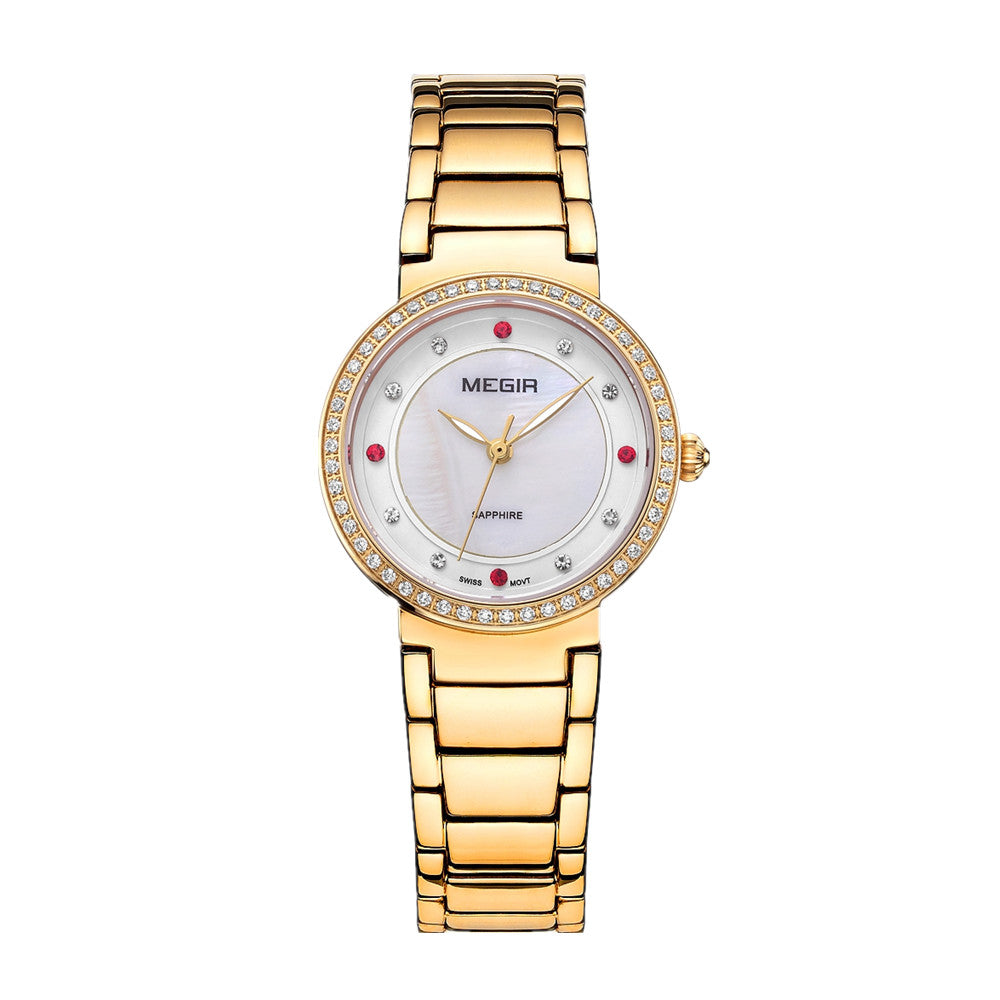 MEGIR Fashion Stainless Steel Women Bracelet Quartz Watches Elegant Business Ladies Clock Female Sport Wristwatch Reloj Mujer-3