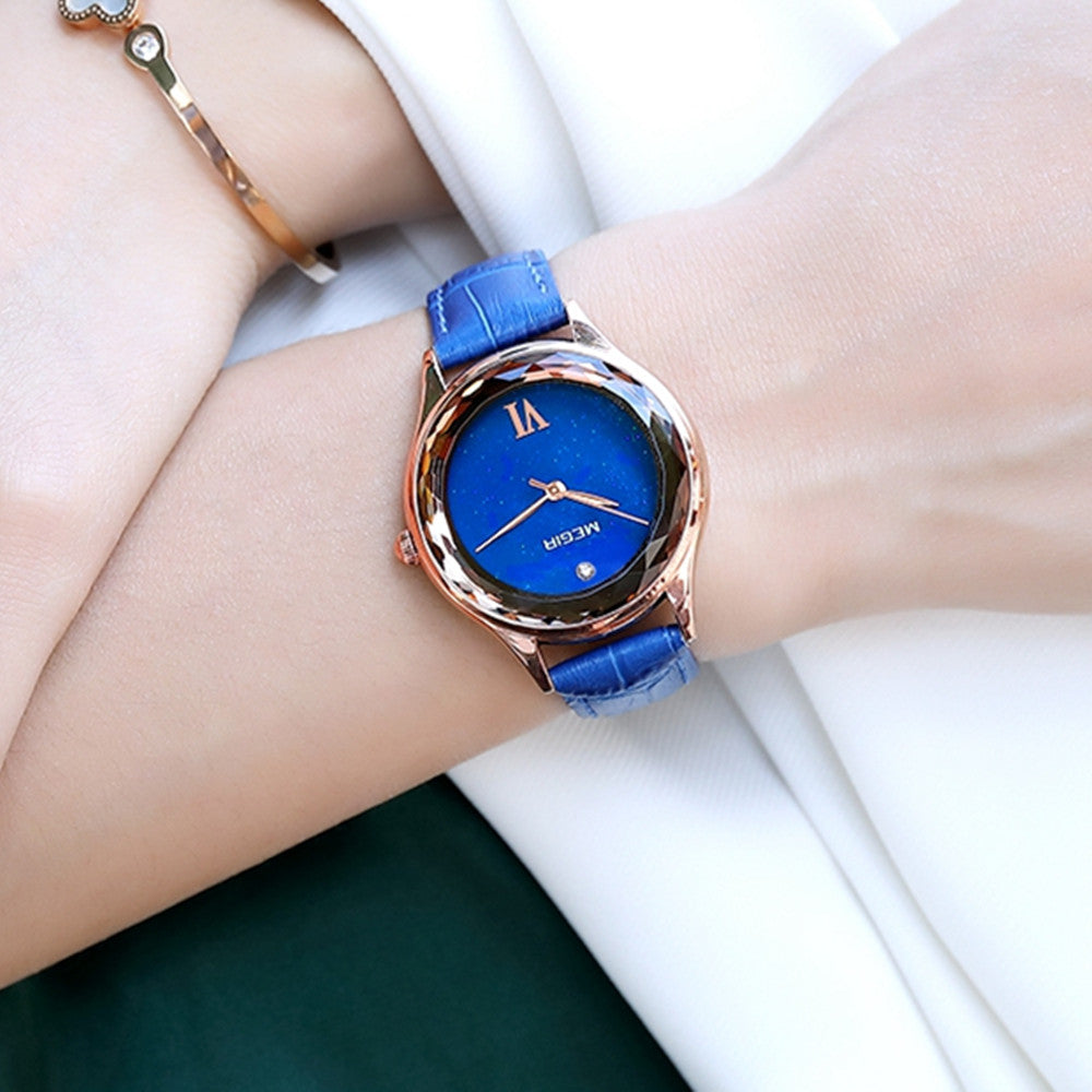 MEGIR Fashion Watch for Women Luxury Leather Casual Simple Quartz Wristwatch Waterproof Ladies Dress Clock Relogio Feminino-2