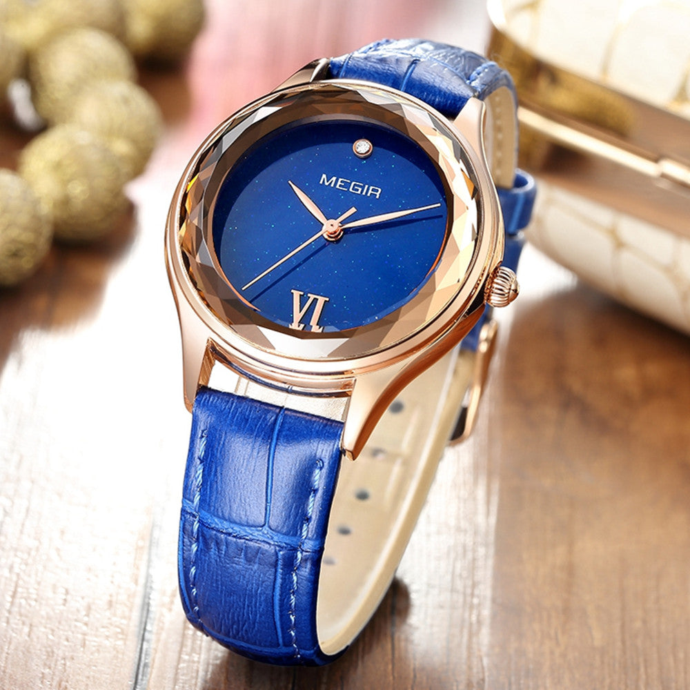 MEGIR Fashion Watch for Women Luxury Leather Casual Simple Quartz Wristwatch Waterproof Ladies Dress Clock Relogio Feminino-3