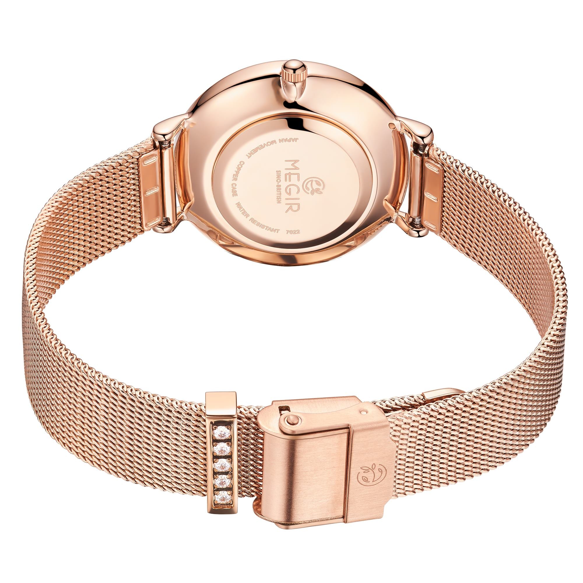 MEGIR Fashion Women Watches Top Brand Luxury Ladies Dress Clock Steel Bracelet Clock Female Quartz Wristwatch Relogio Feminino-9