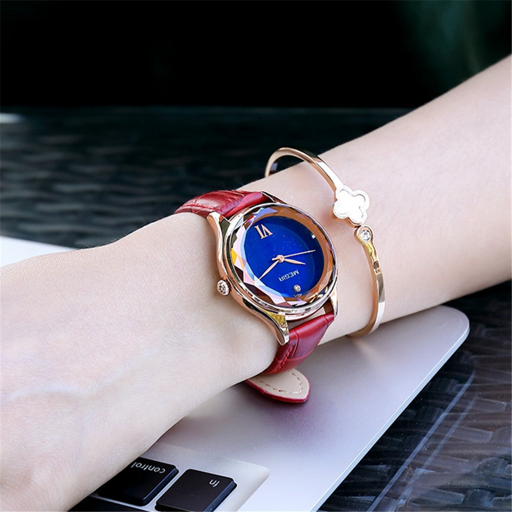 MEGIR Fashion Watch for Women Luxury Leather Casual Simple Quartz Wristwatch Waterproof Ladies Dress Clock Relogio Feminino-1