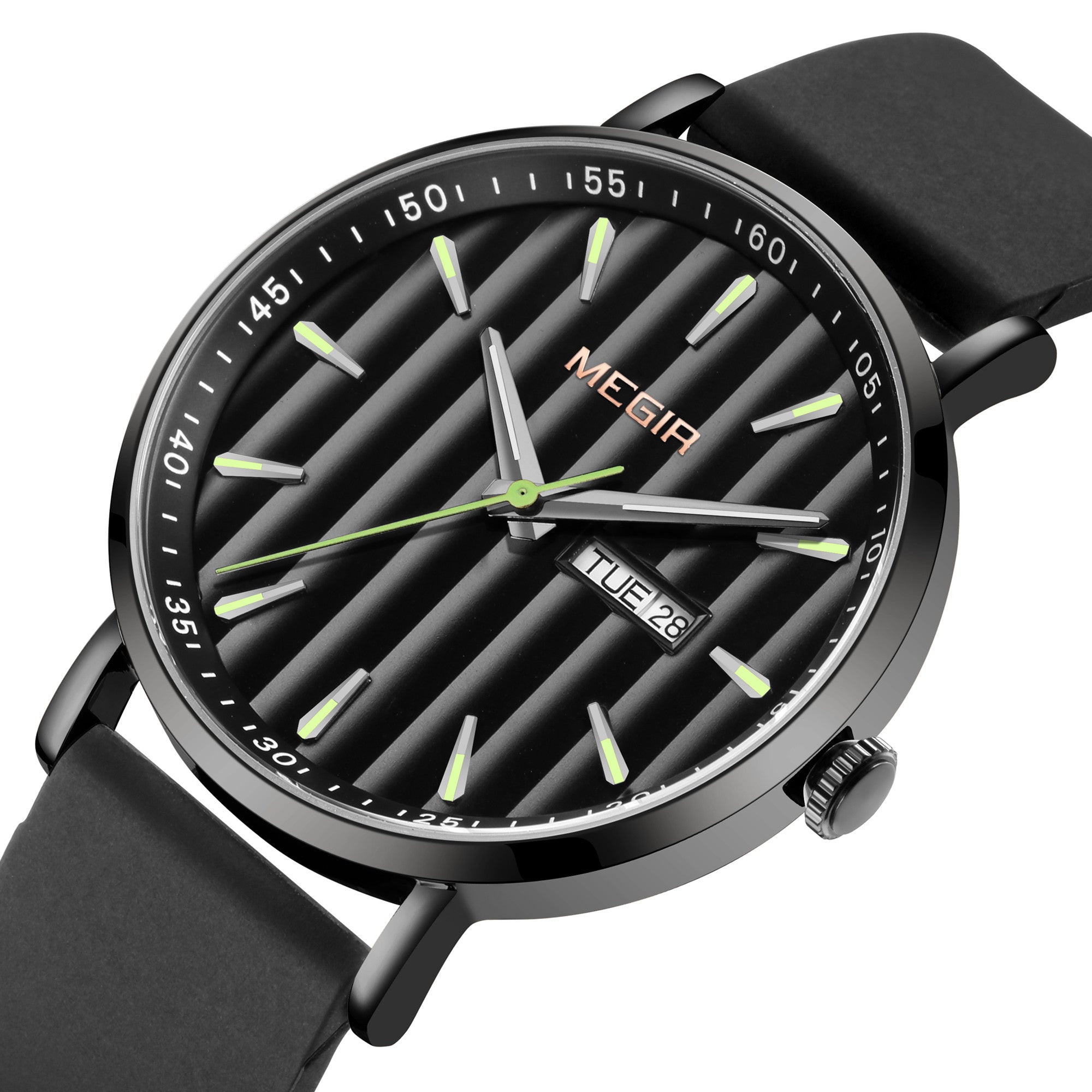 MEGIR Luxury Big Dial Mens Watch Fashion Quartz Casual Sport Wristwatch for Men Waterproof Week Date Display Clock Reloj Hombre-4