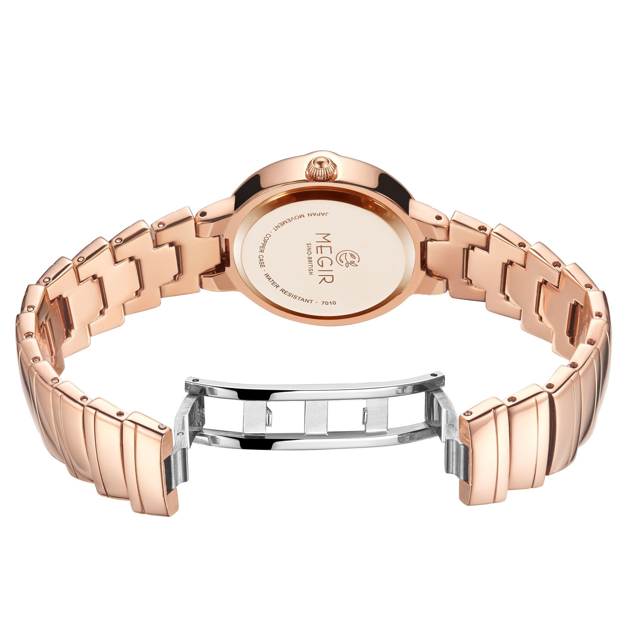 MEGIR Luxury Stainless Steel Strap Watches for Women Fashion Casual Quartz WristWatch Ladies Big Dial Dress Clock Reloj Hombre-10