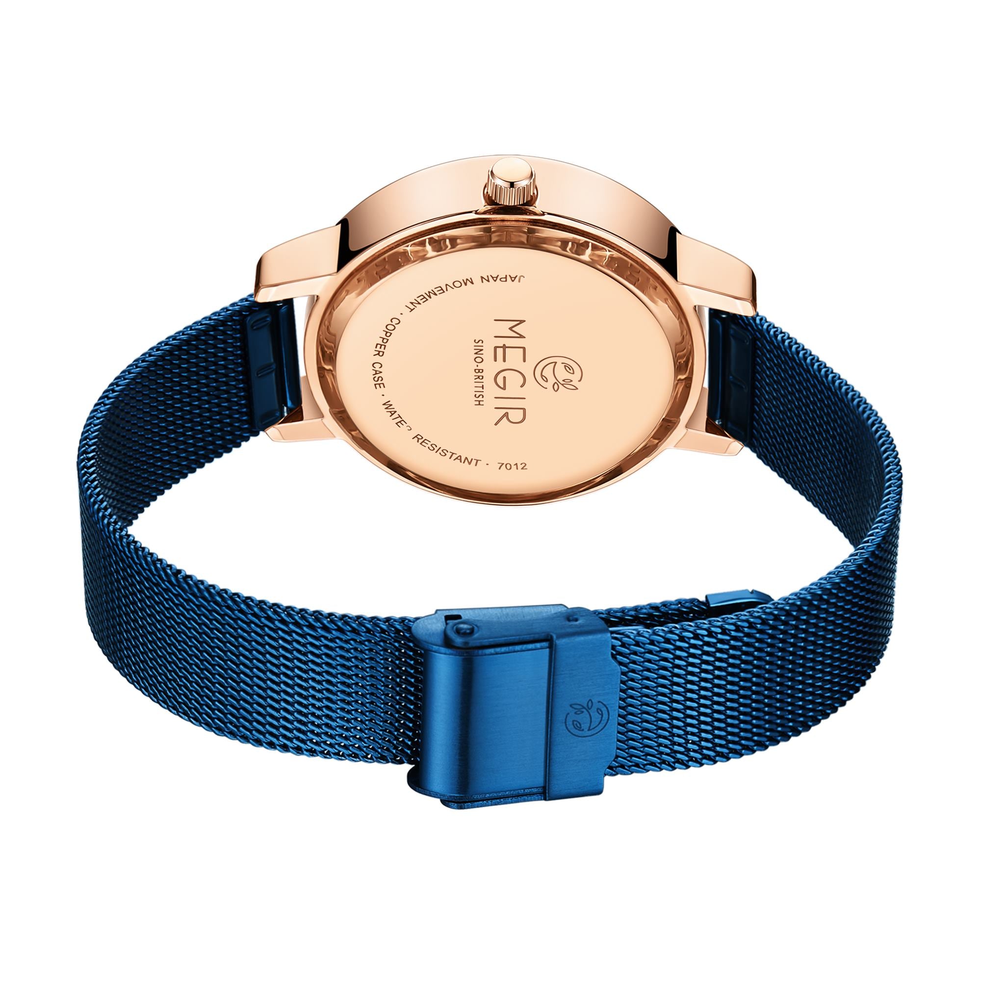 MEGIR Luxury Watches for Women Stainless Steel Dress Clock Fashion Elegant Wristwatch Quartz Watch Ladies Clock Reloj Mujer 7012-12