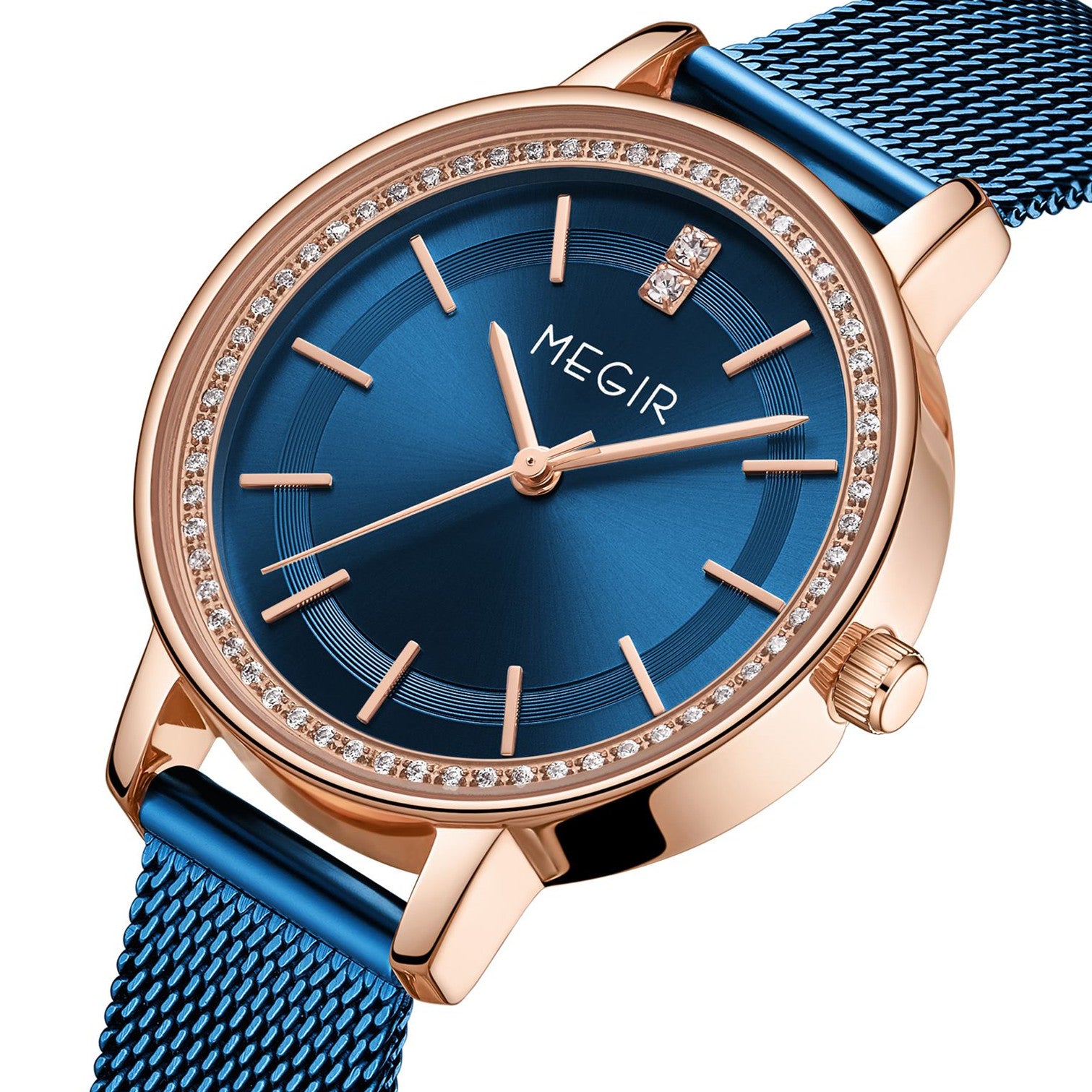 MEGIR Luxury Watches for Women Stainless Steel Dress Clock Fashion Elegant Wristwatch Quartz Watch Ladies Clock Reloj Mujer 7012-9