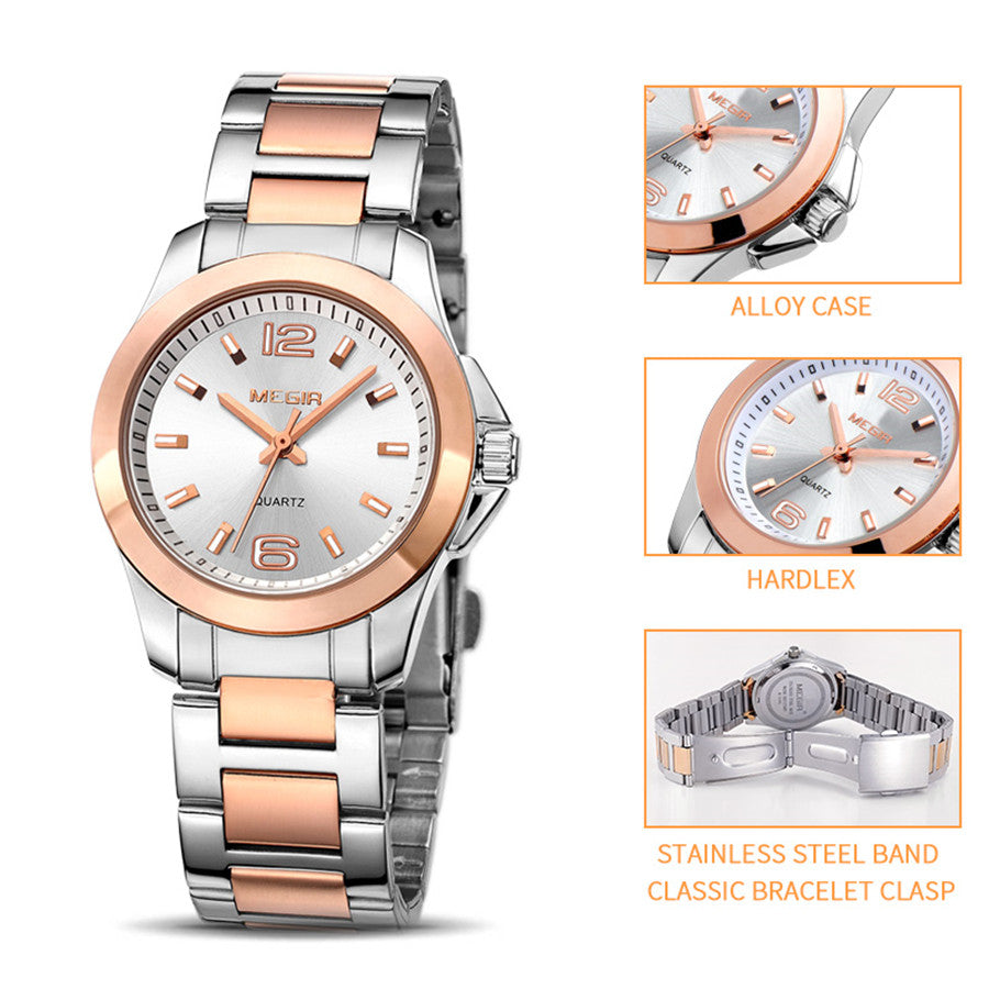 MEGIR Luxury Women Bracelet Watches Top Brand Fashion Ladies Quartz Watch Waterproof Elegant Female Wristwatch Dress Clock 5006L-2