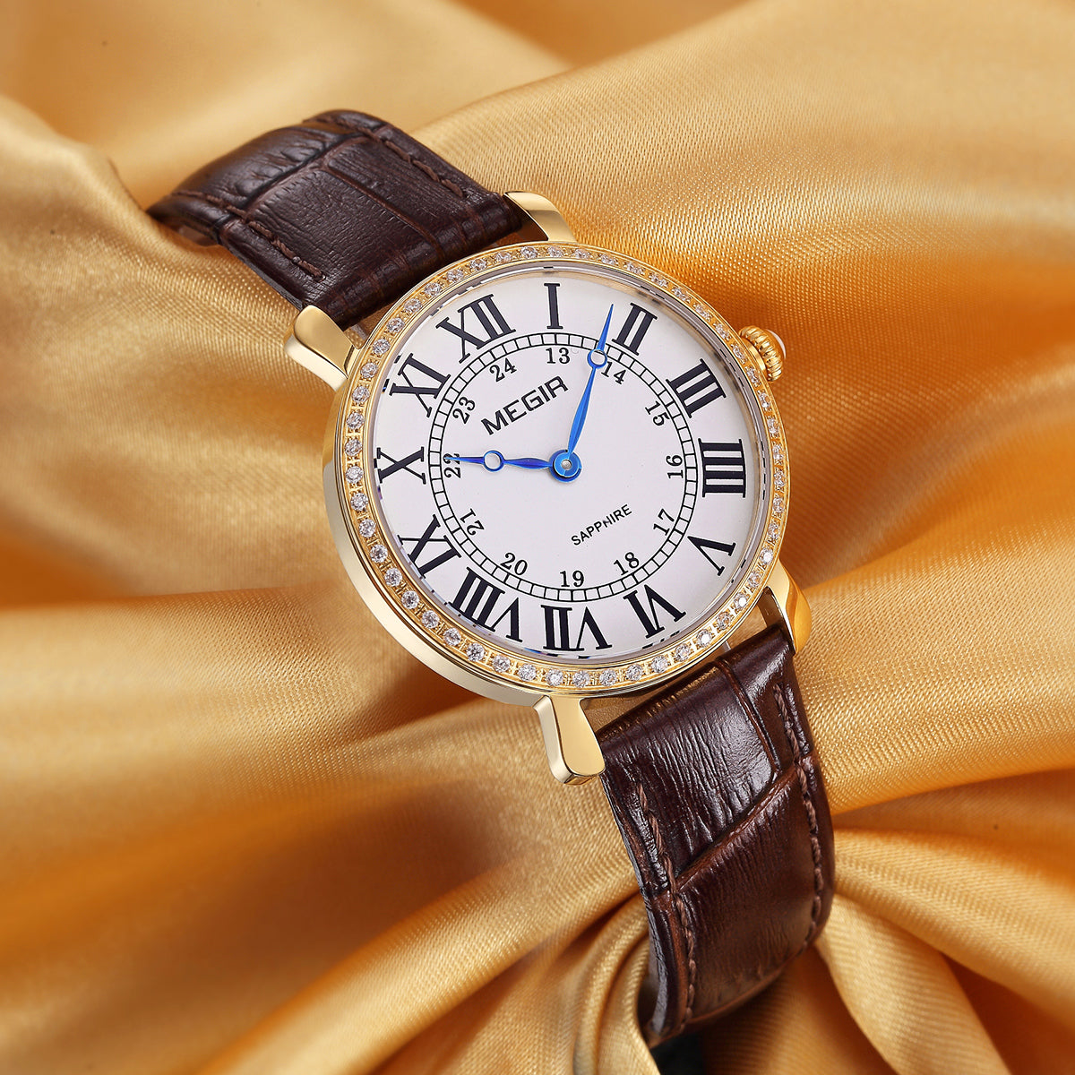 MEGIR Luxury Women Watch Business Ladies Fashion Quartz Bracelet Wrist Watches Casual Leather Band Dress Clock Montre Homme-3