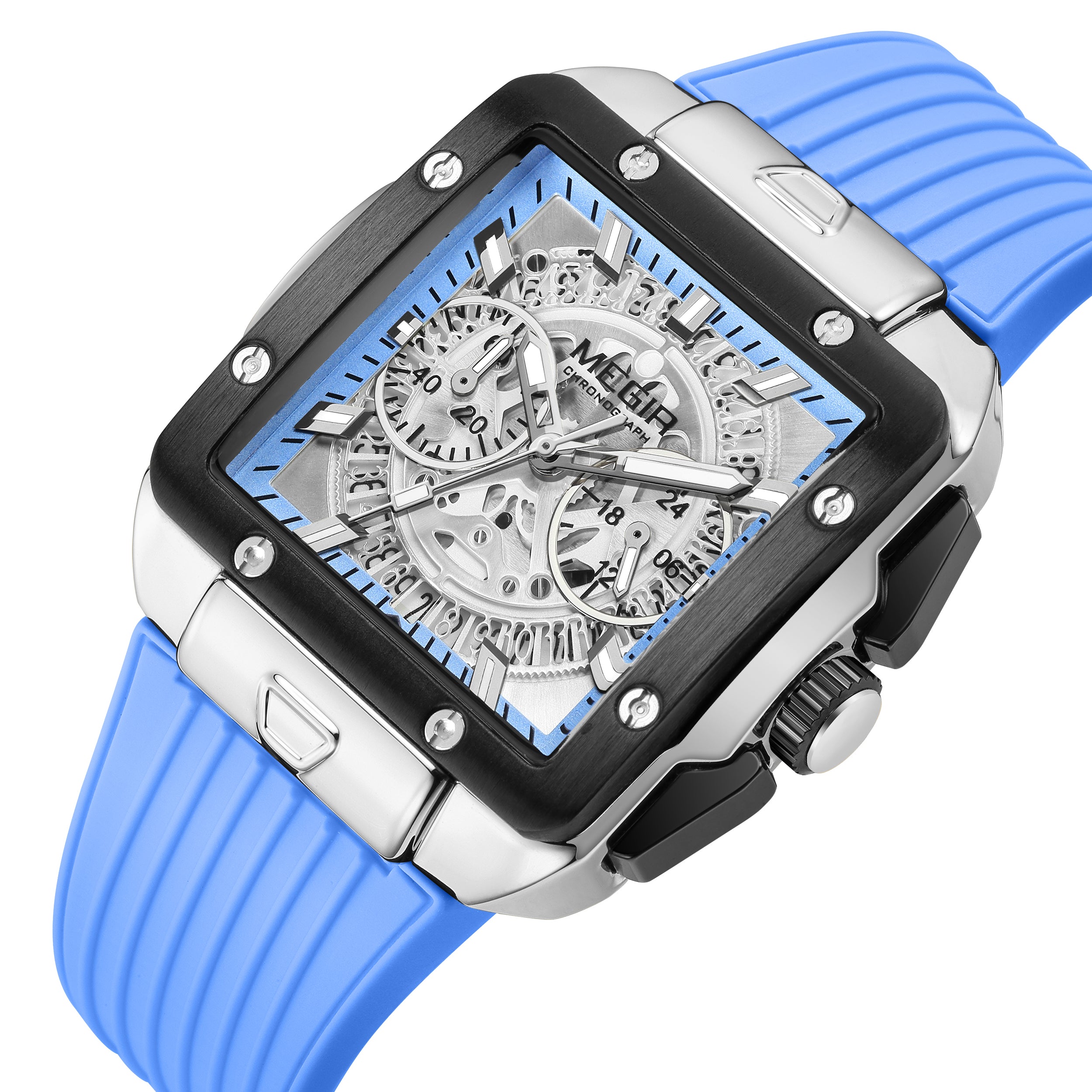 MEGIR Watch for Men Luxury Sport Quartz Wristwatch with Silicone Band Luminous Hands Date Male Chronograph Clock Reloj Hombre-10